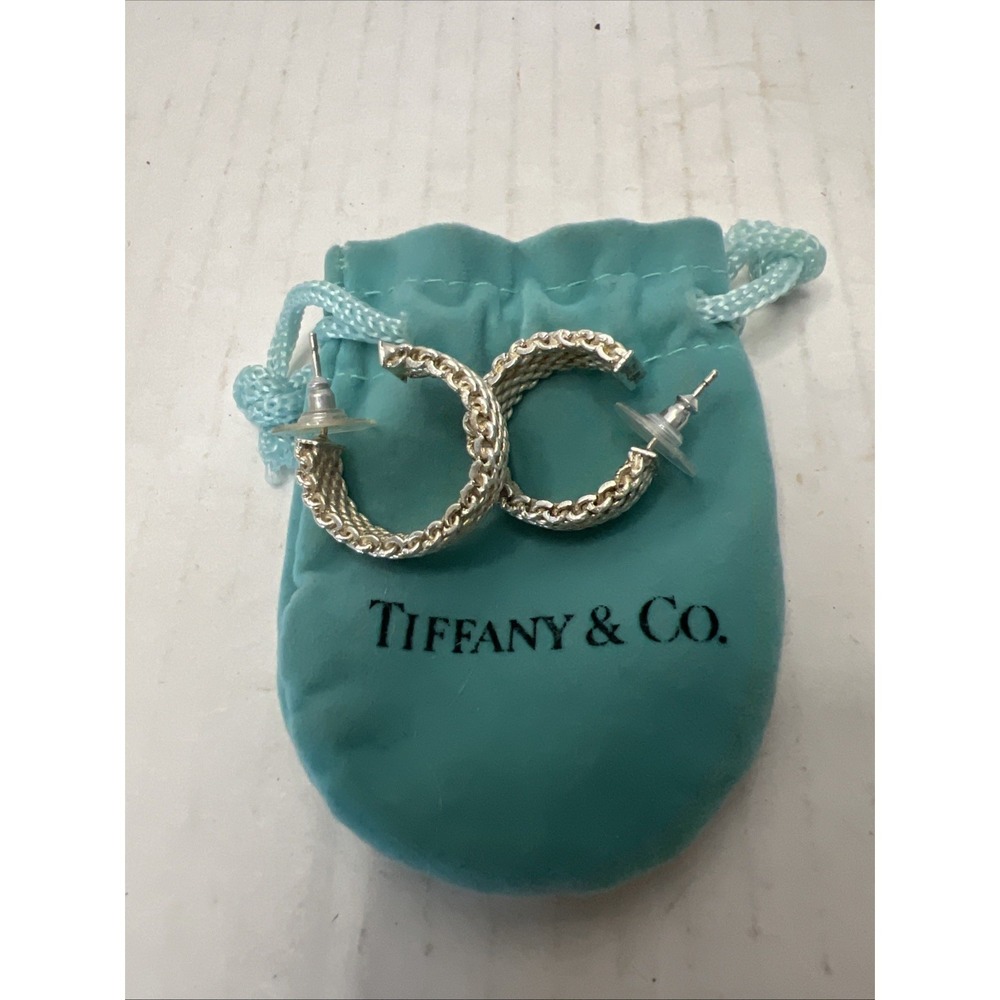 Tiffany & Co. vintage Somerset Silver Hoop Earrings 22mm